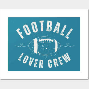 Vintage football lover crew white words Posters and Art